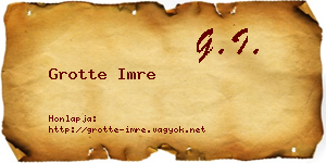 Grotte Imre névjegykártya